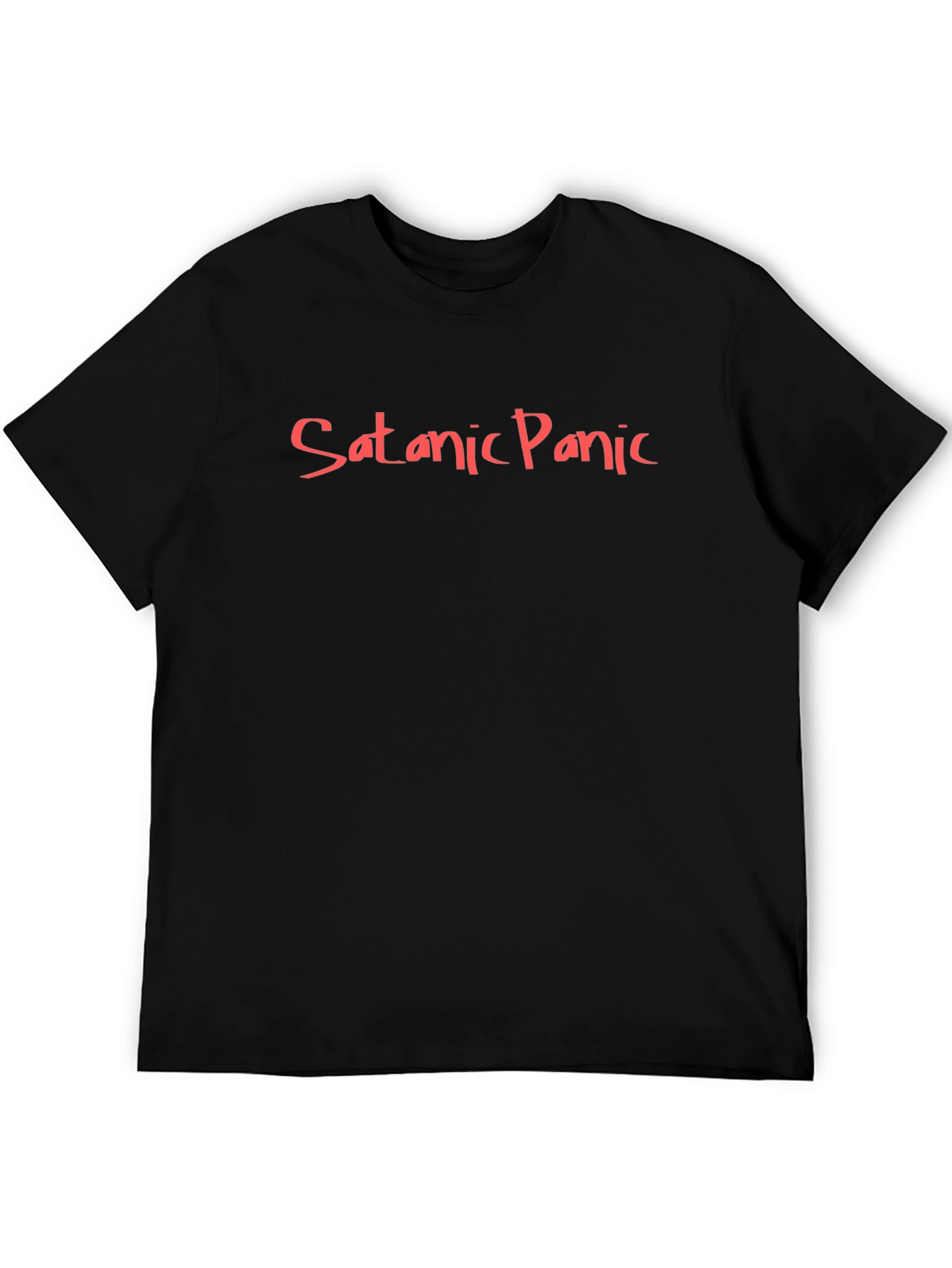 Satanic Panic Graphic Tee - Black Cotton T-Shirt