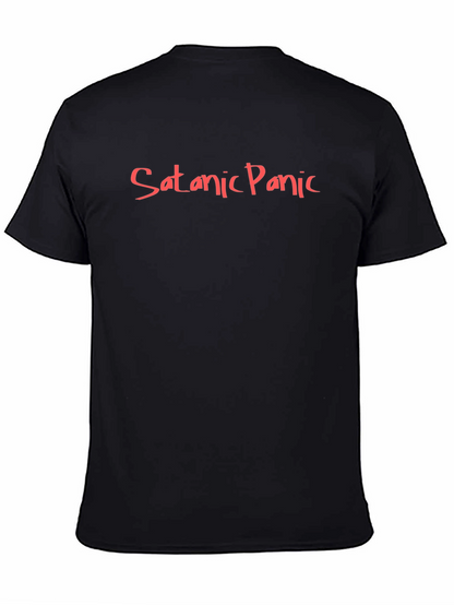 Satanic Panic Graphic Tee - Black Cotton T-Shirt