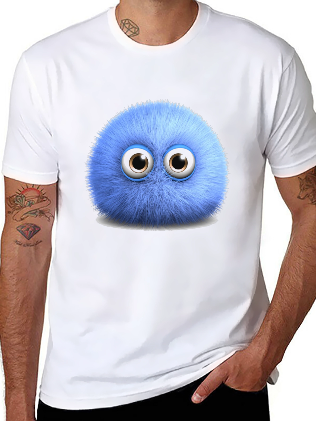 Fuzzy Blue Monster Graphic Tee