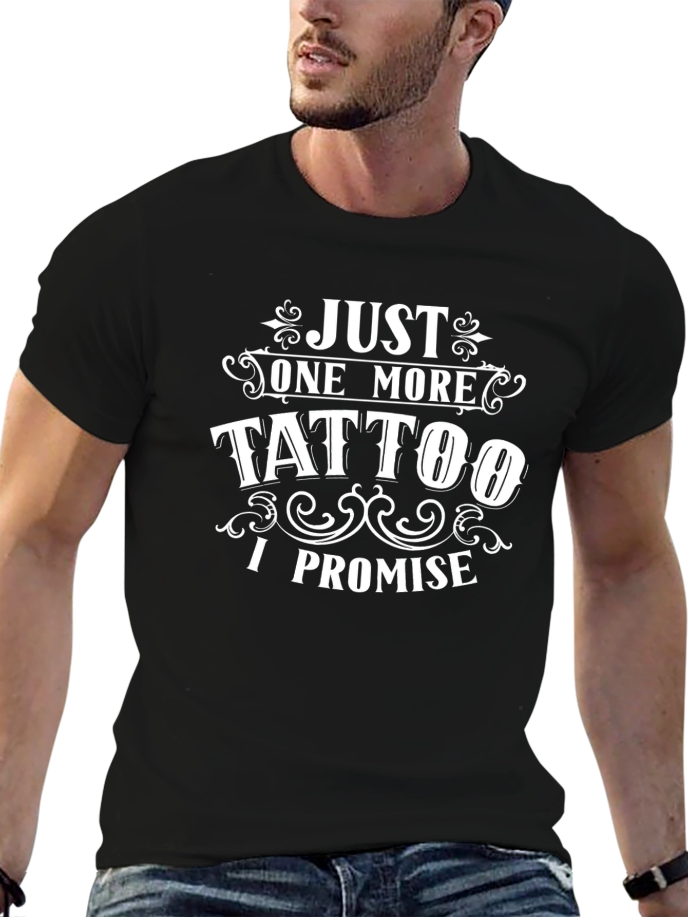 Just One More Tattoo Black Graphic T-Shirt