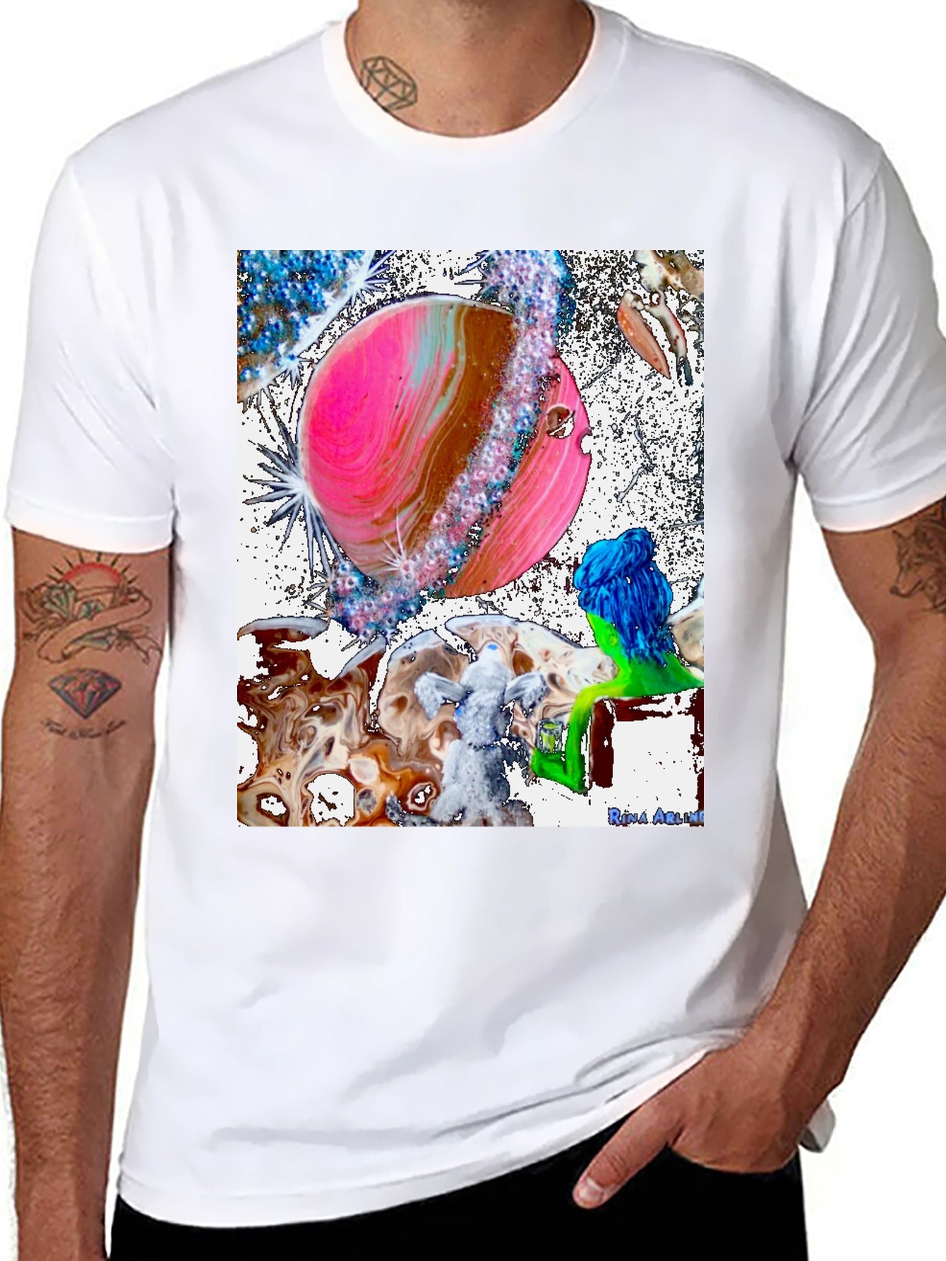 Astral Planet Graphic Tee - Black Cotton Comfort