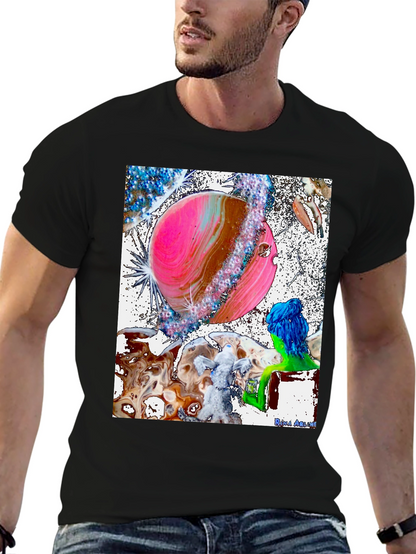 Astral Planet Graphic Tee - Black Cotton Comfort