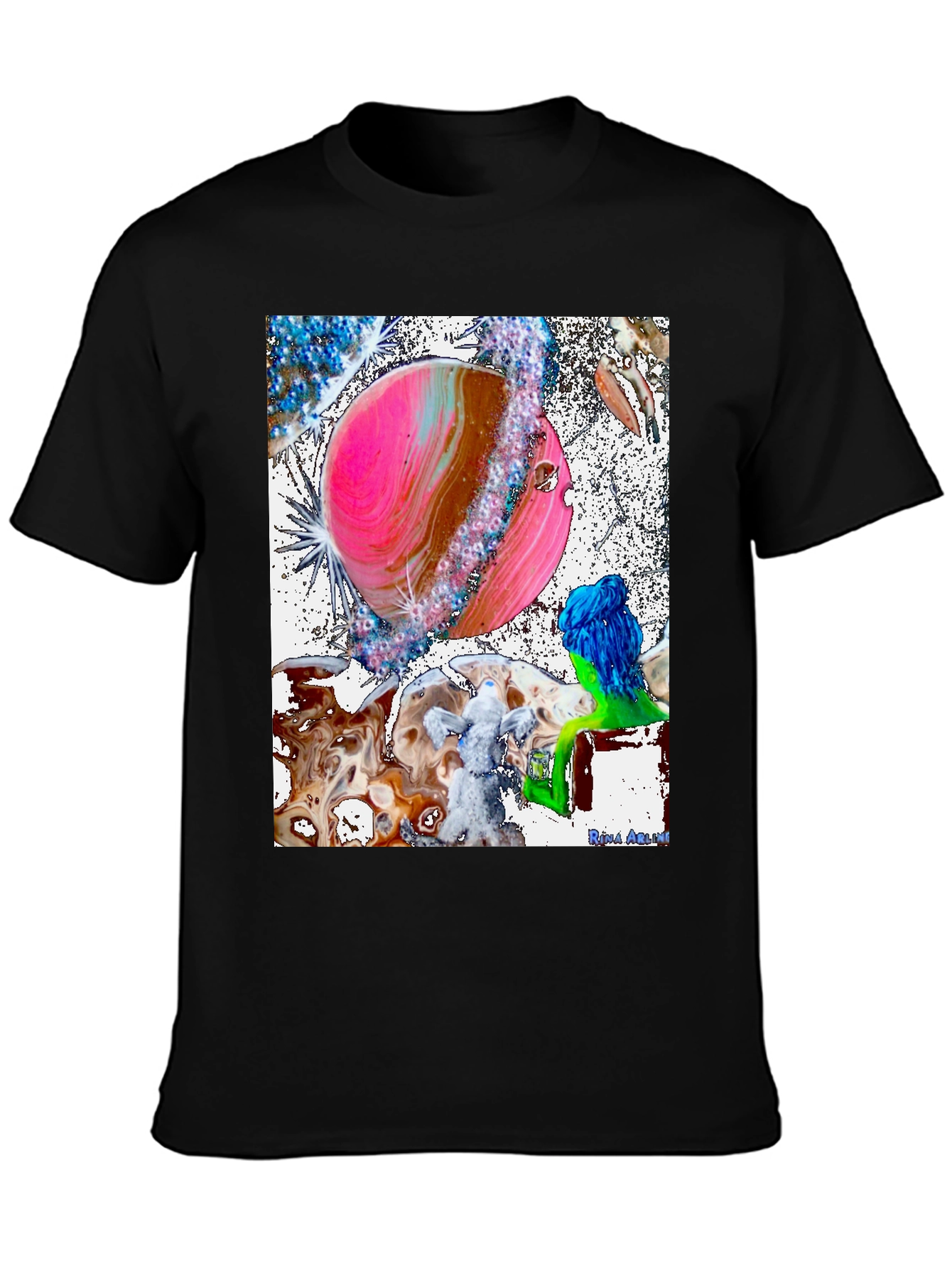 Astral Planet Graphic Tee - Black Cotton Comfort