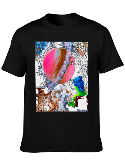 Astral Planet Graphic Tee - Black Cotton Comfort