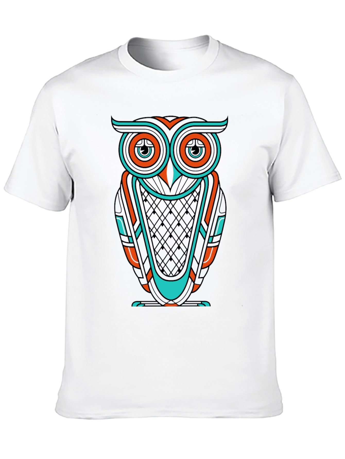Cool Owl Graphic Print Mens Black T-Shirt
