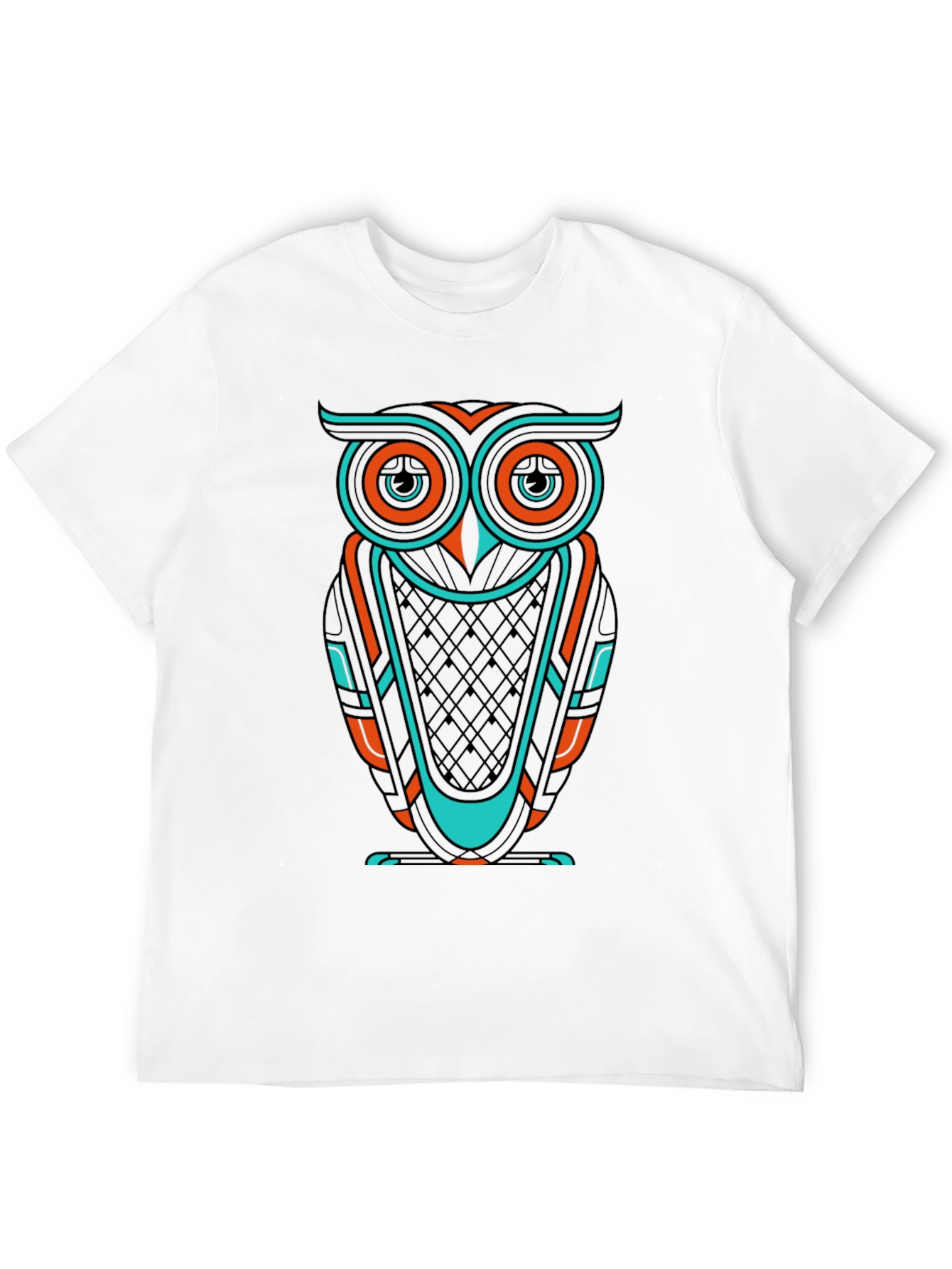 Cool Owl Graphic Print Mens Black T-Shirt