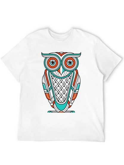 Cool Owl Graphic Print Mens Black T-Shirt
