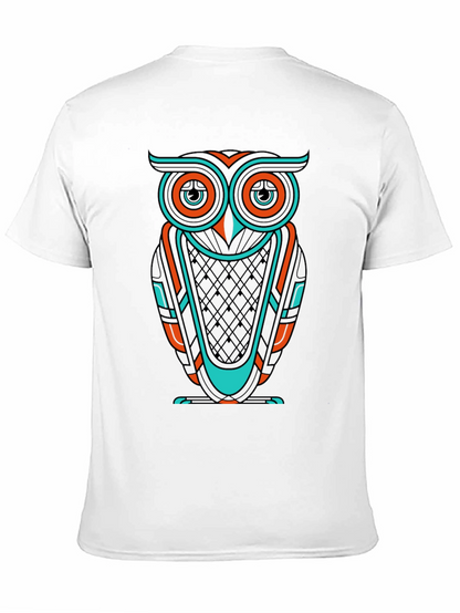 Cool Owl Graphic Print Mens Black T-Shirt