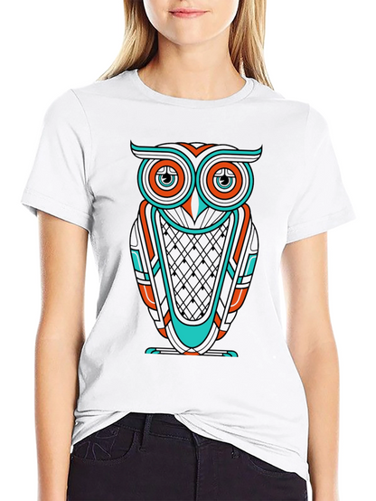 Cool Owl Graphic Print Mens Black T-Shirt