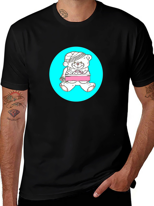 Teddy Bear Graphic Tee - Black Casual Shirt