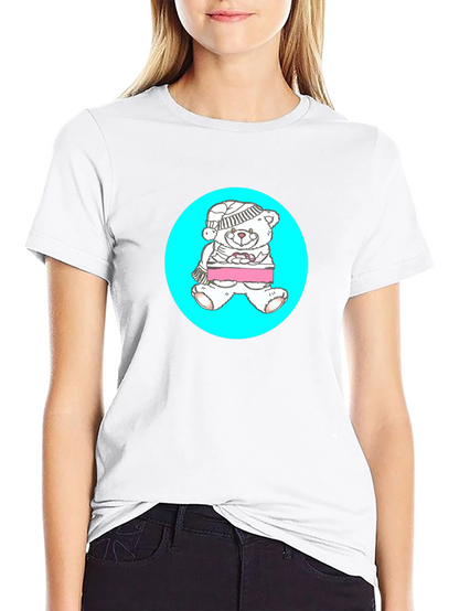 Teddy Bear Graphic Tee - Black Casual Shirt