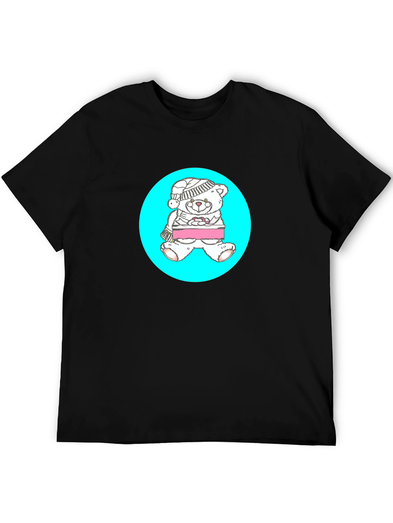 Teddy Bear Graphic Tee - Black Casual Shirt
