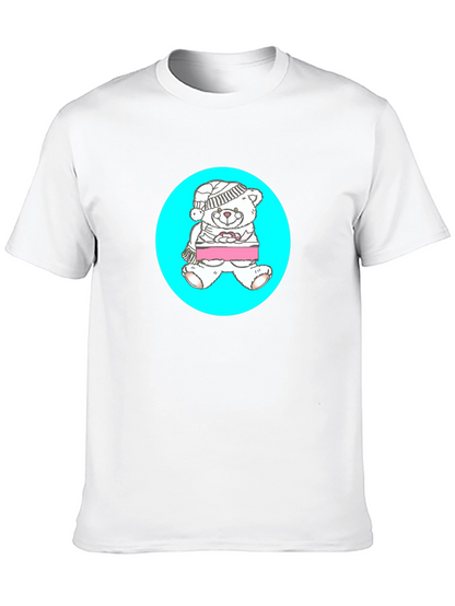 Teddy Bear Graphic Tee - Black Casual Shirt