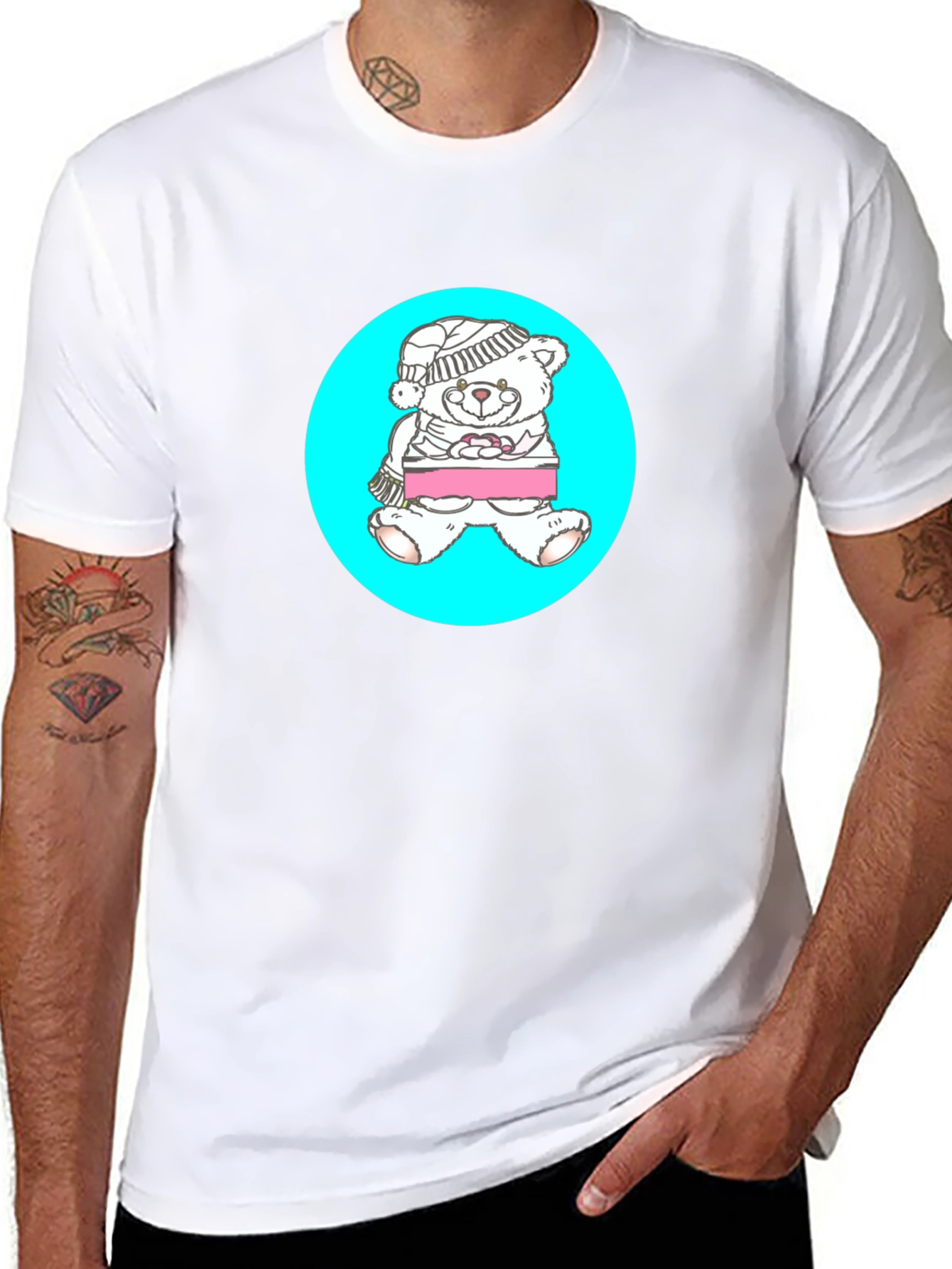 Teddy Bear Graphic Tee - Black Casual Shirt