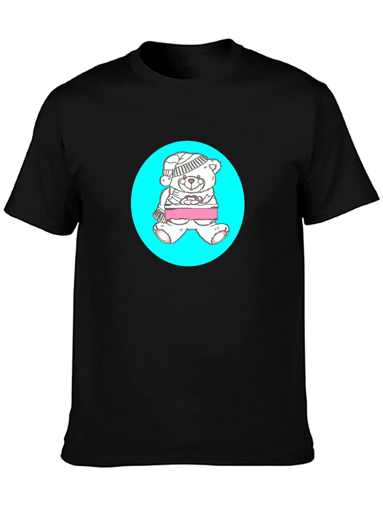Teddy Bear Graphic Tee - Black Casual Shirt