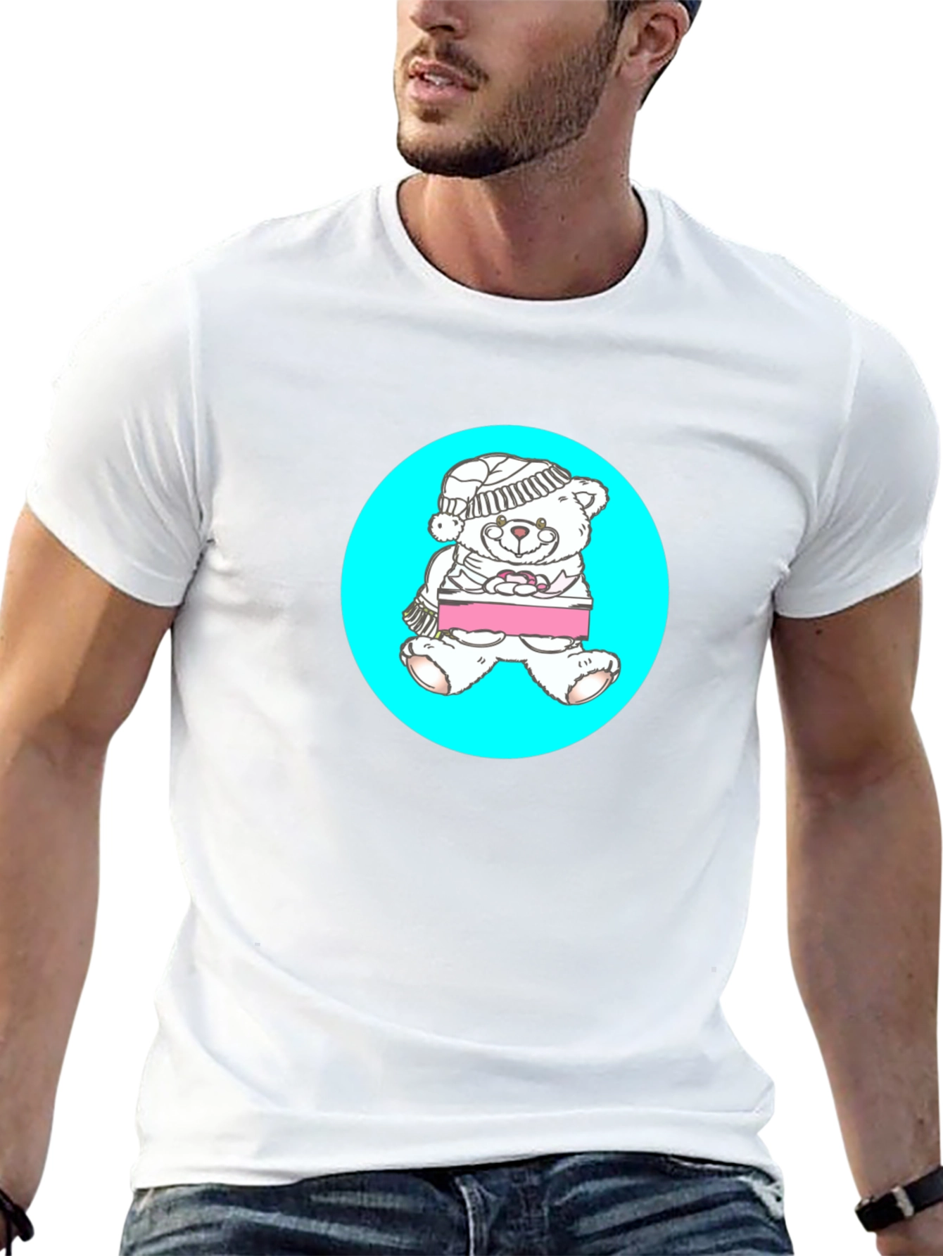 Teddy Bear Graphic Tee - Black Casual Shirt