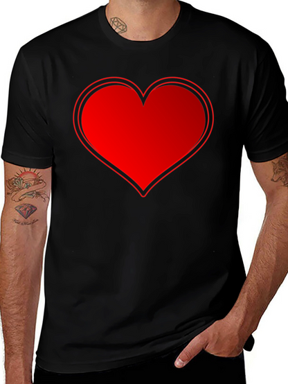 Red Heart Graphic Black T-Shirt
