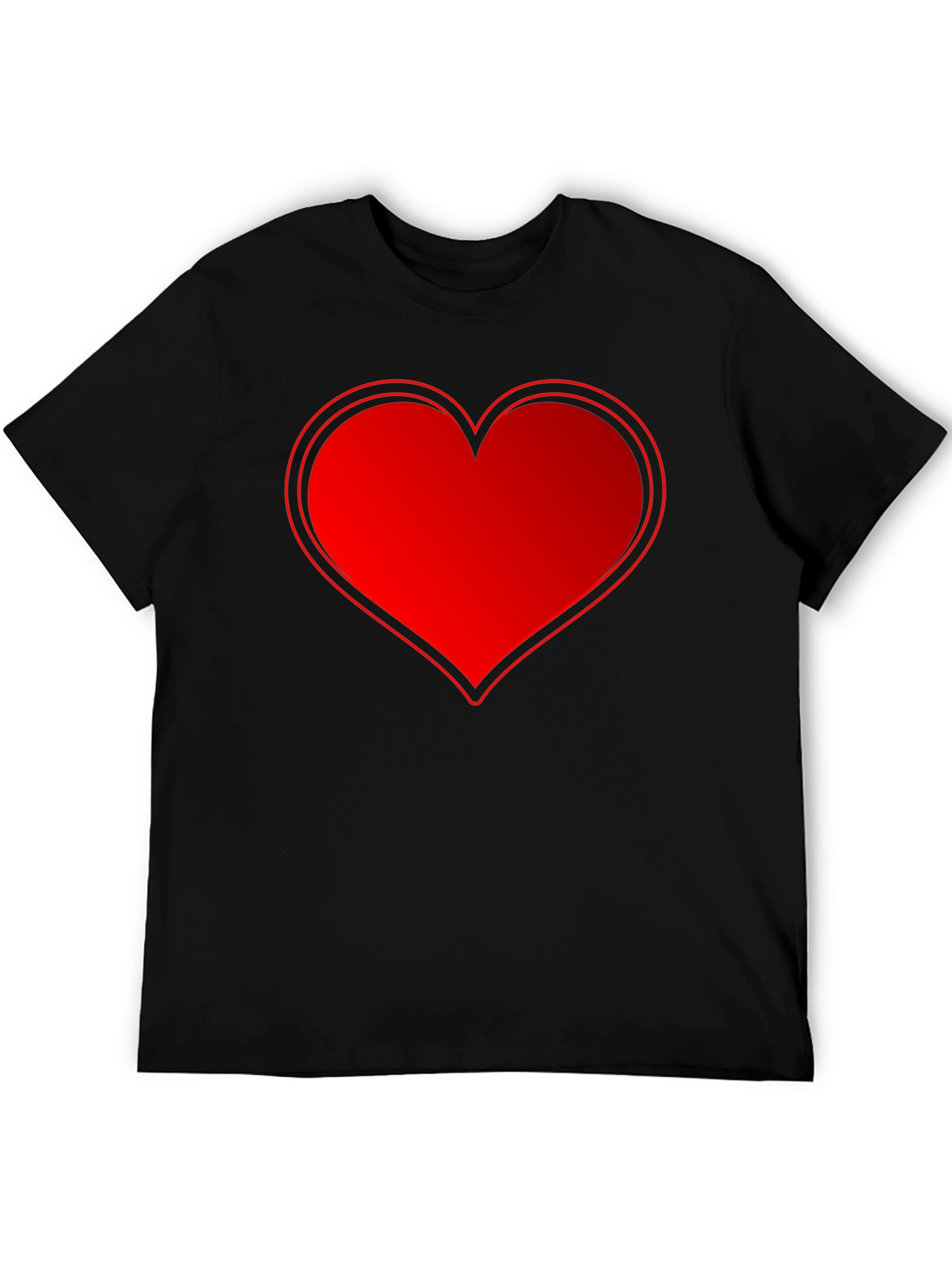 Red Heart Graphic Black T-Shirt