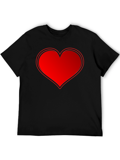 Red Heart Graphic Black T-Shirt