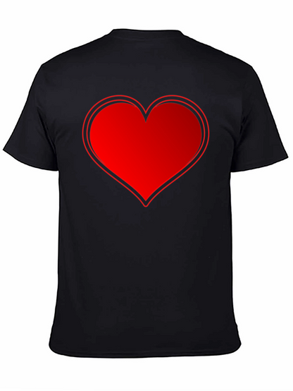 Red Heart Graphic Black T-Shirt