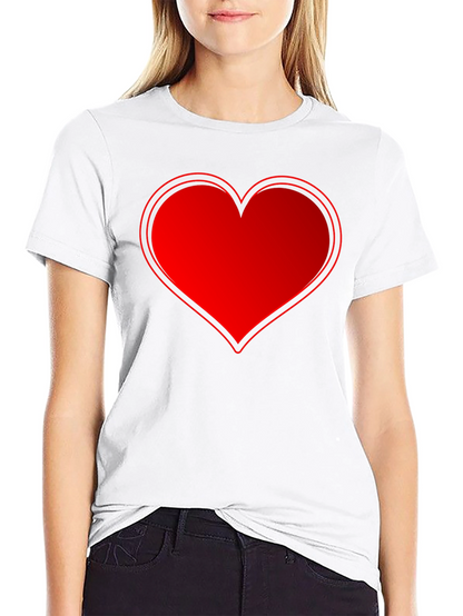 Red Heart Graphic Black T-Shirt