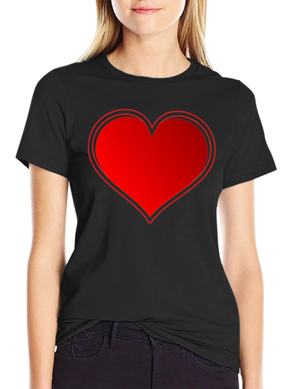 Red Heart Graphic Black T-Shirt
