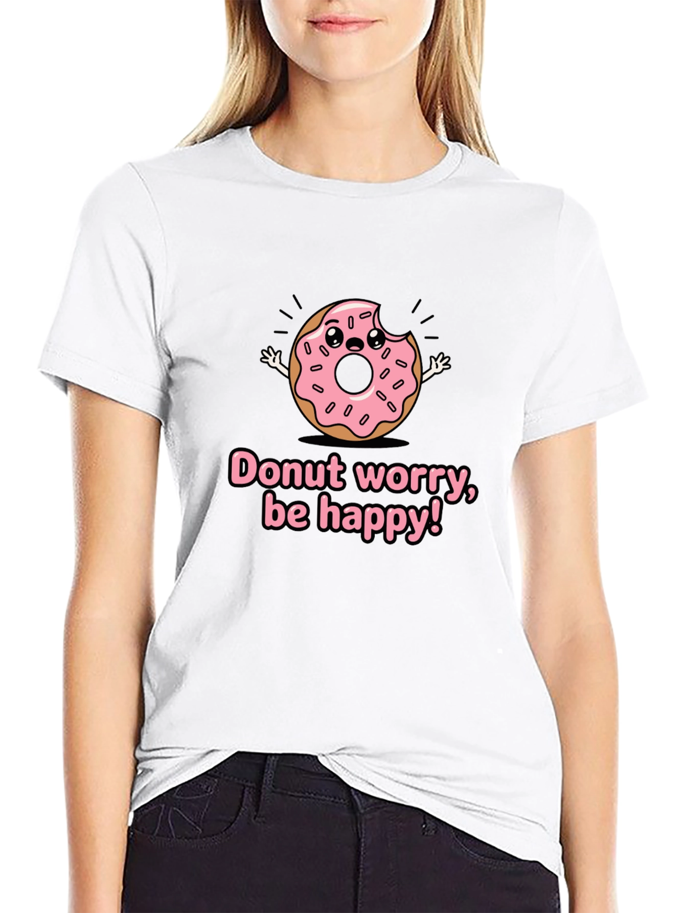Donut Worry Graphic T-Shirt - Be Happy!