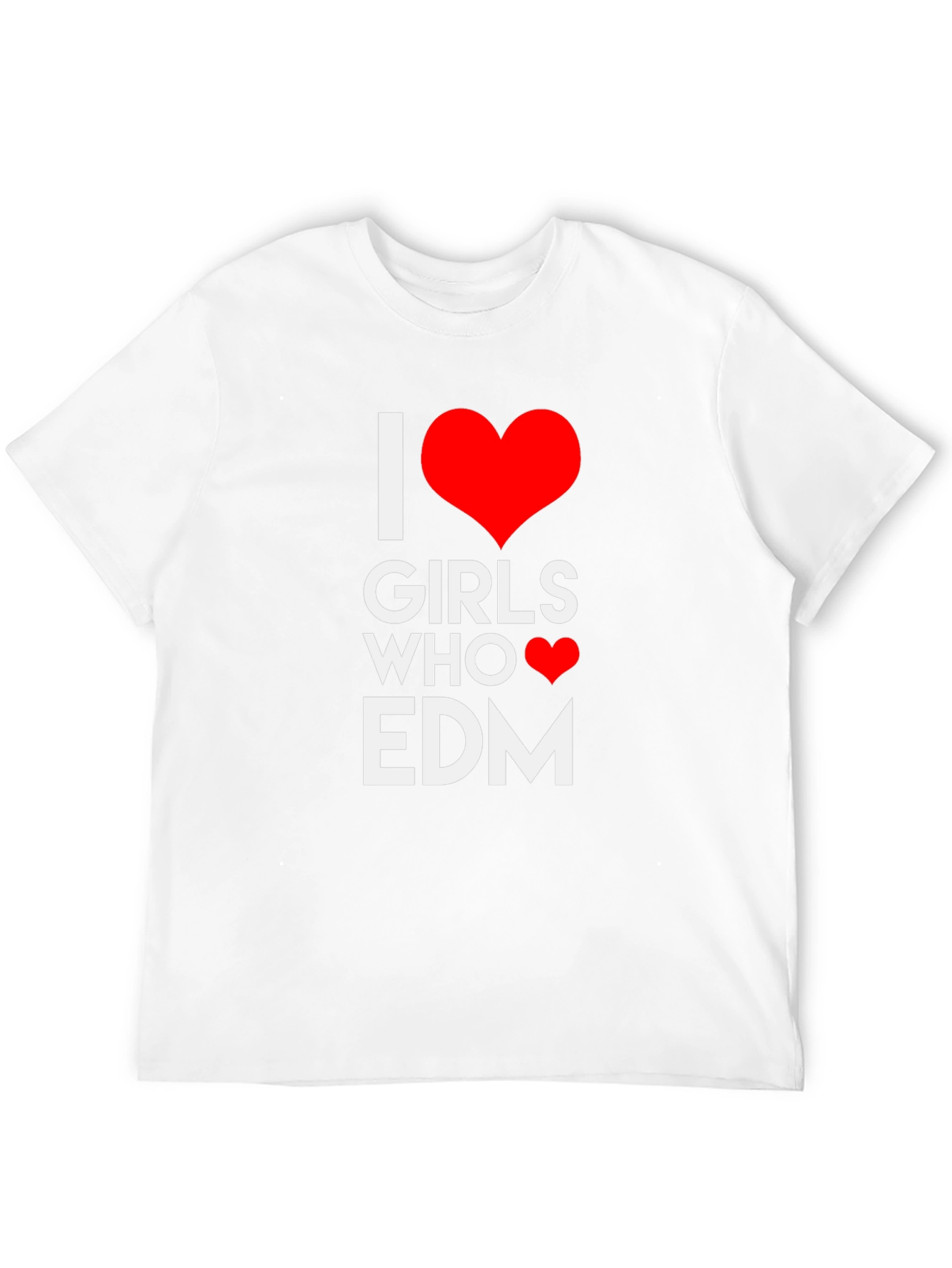 I Heart Girls Who Love EDM Black T-Shirt