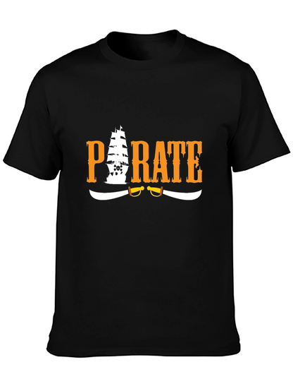 Pirate Graphic T-Shirt - Black Cotton Tee