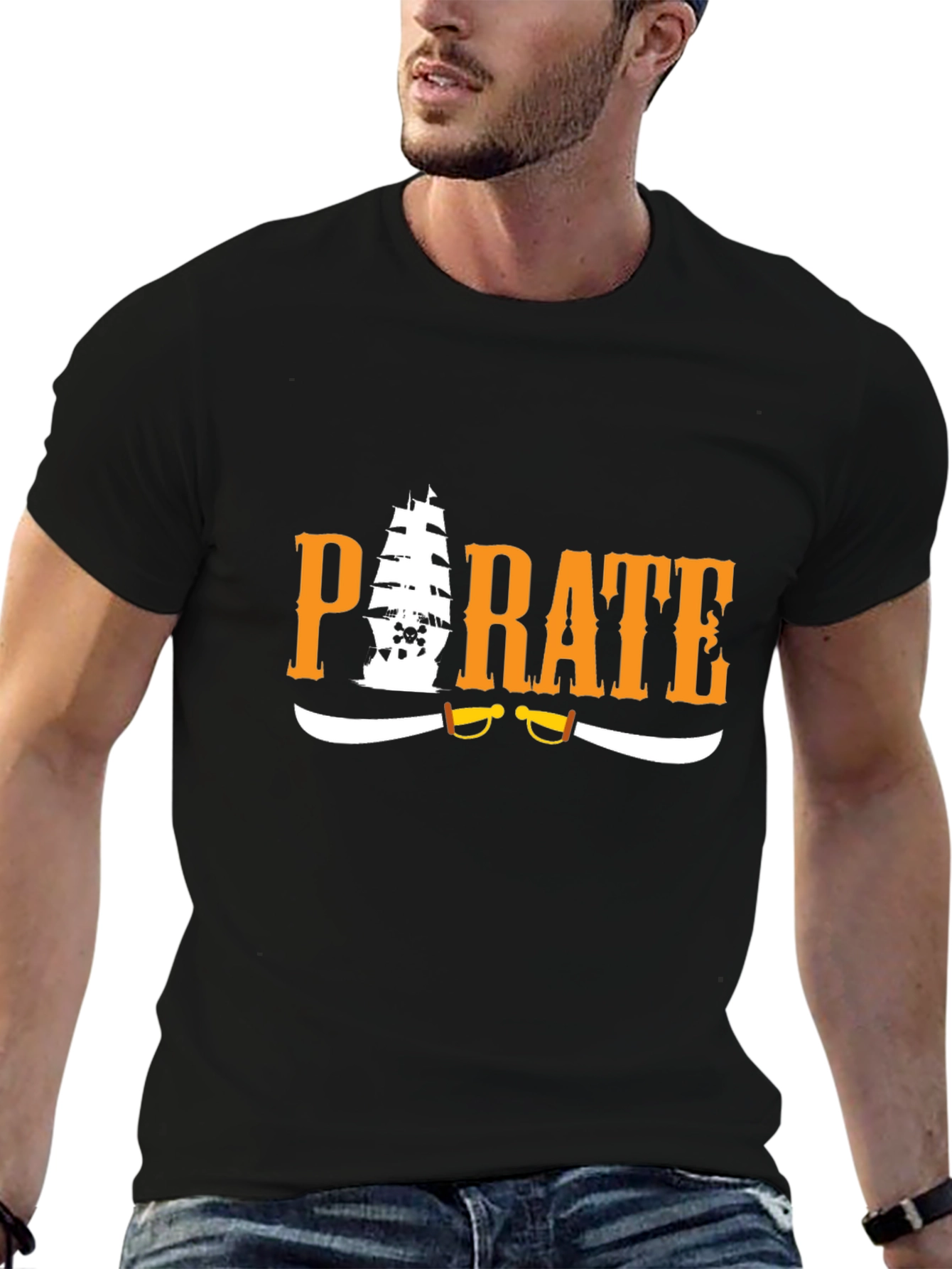 Pirate Graphic T-Shirt - Black Cotton Tee