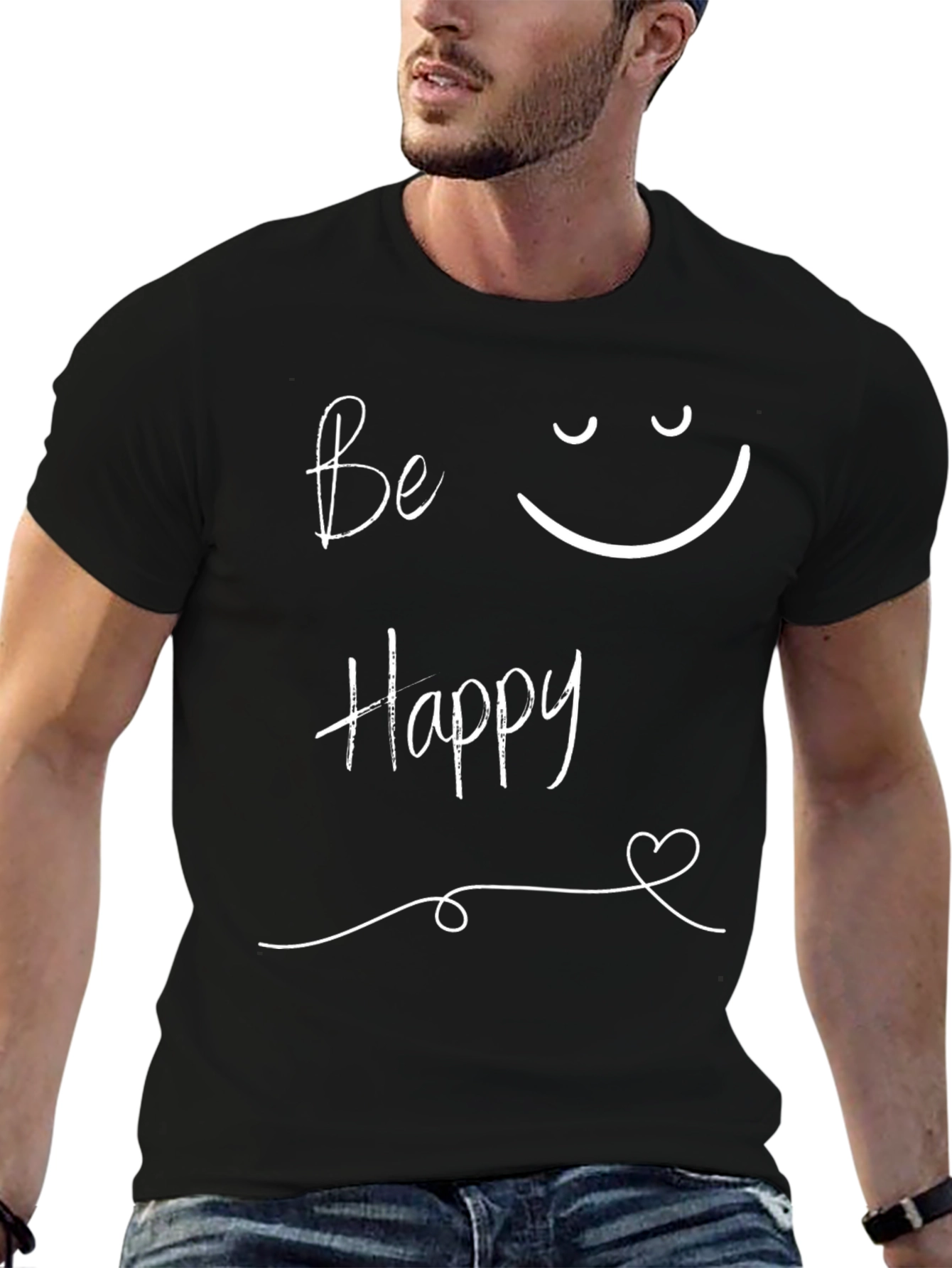 Be Happy Graphic Tee - Stylish Comfort