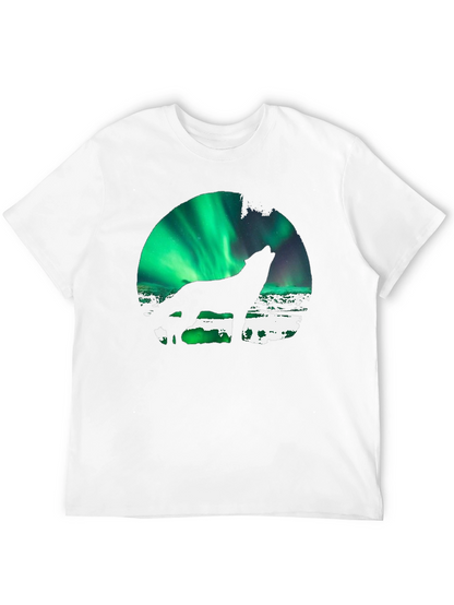 Wolf Howling Aurora Borealis T-Shirt