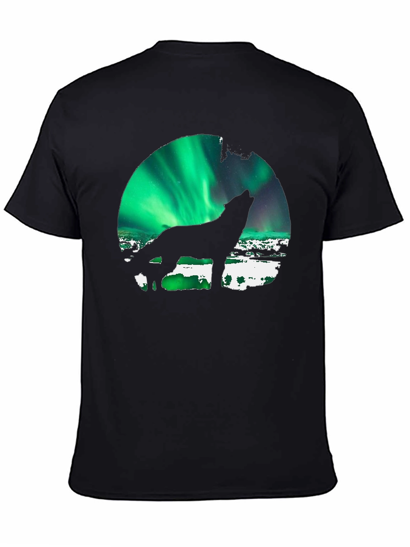 Wolf Howling Aurora Borealis T-Shirt