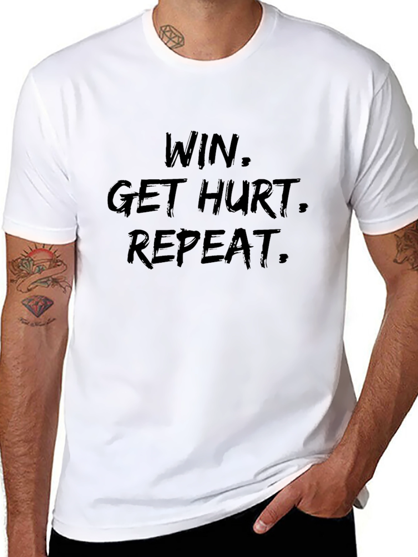 Win Get Hurt Repeat Graphic Tee