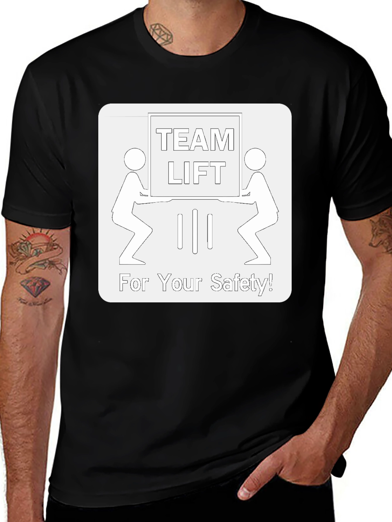 Team Lift Safety T-Shirt - Black Crew Neck
