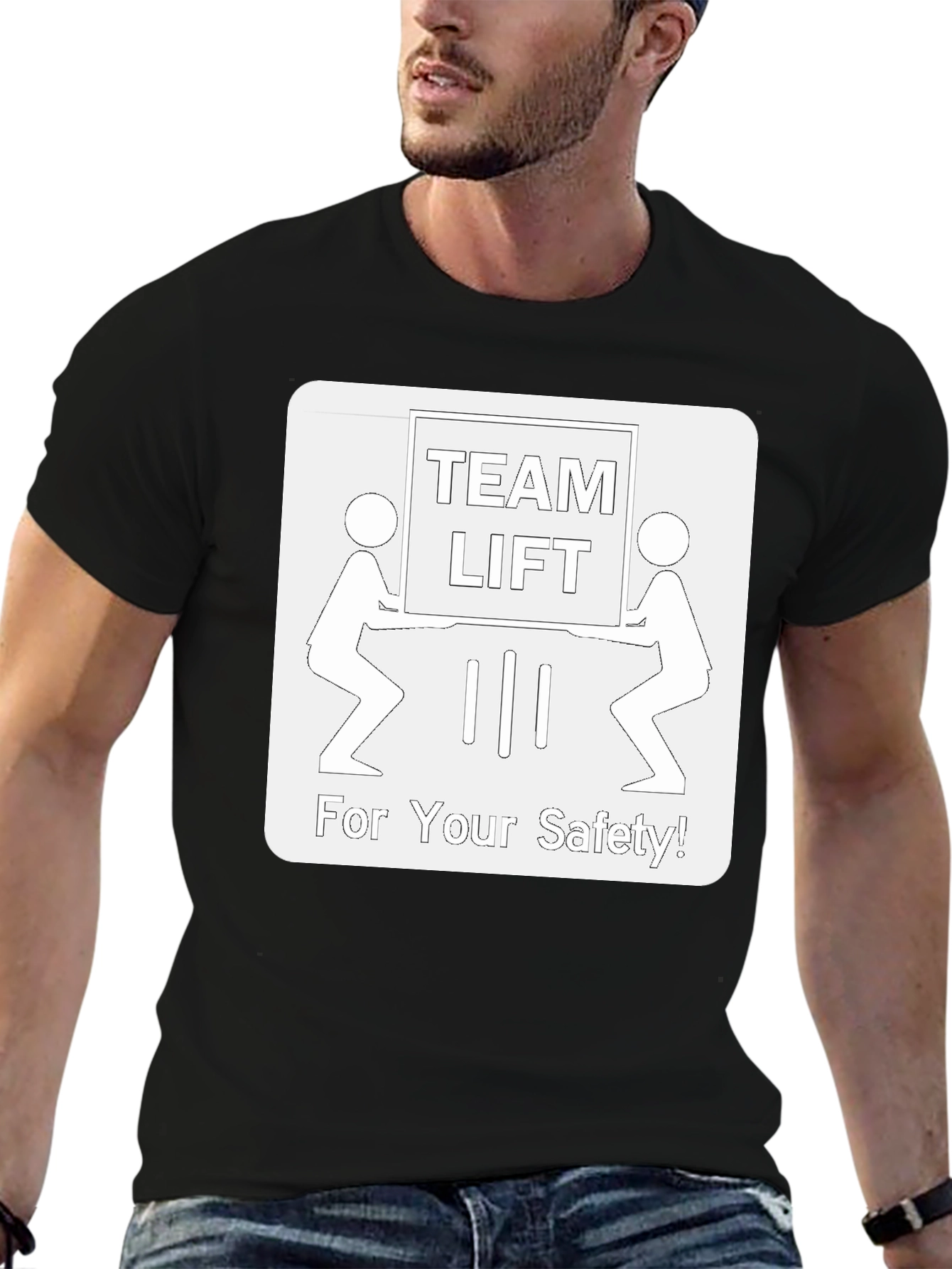 Team Lift Safety T-Shirt - Black Crew Neck