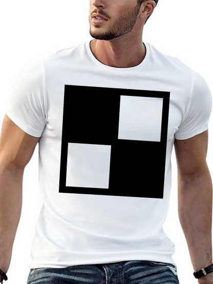 Modern Black Square Graphic T-Shirt