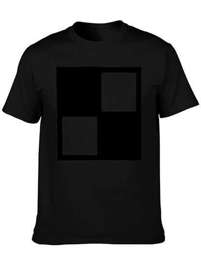 Modern Black Square Graphic T-Shirt
