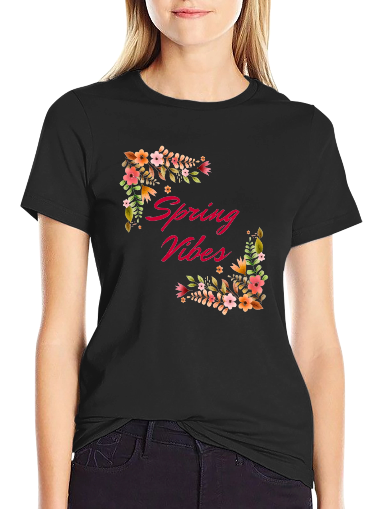 Spring Vibes Floral Graphic Tee
