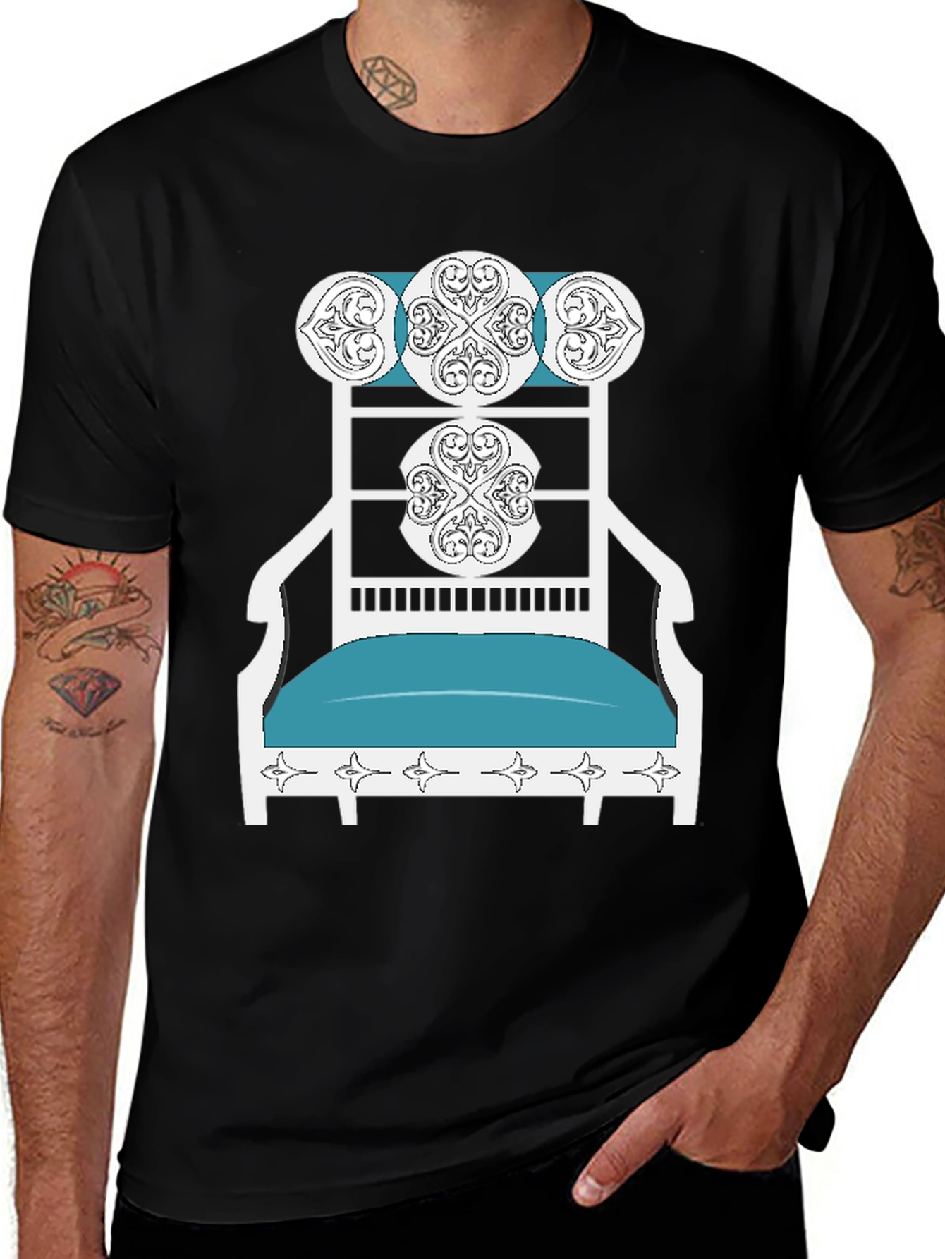 Novelty T-Shirt: Ornate Chair Design