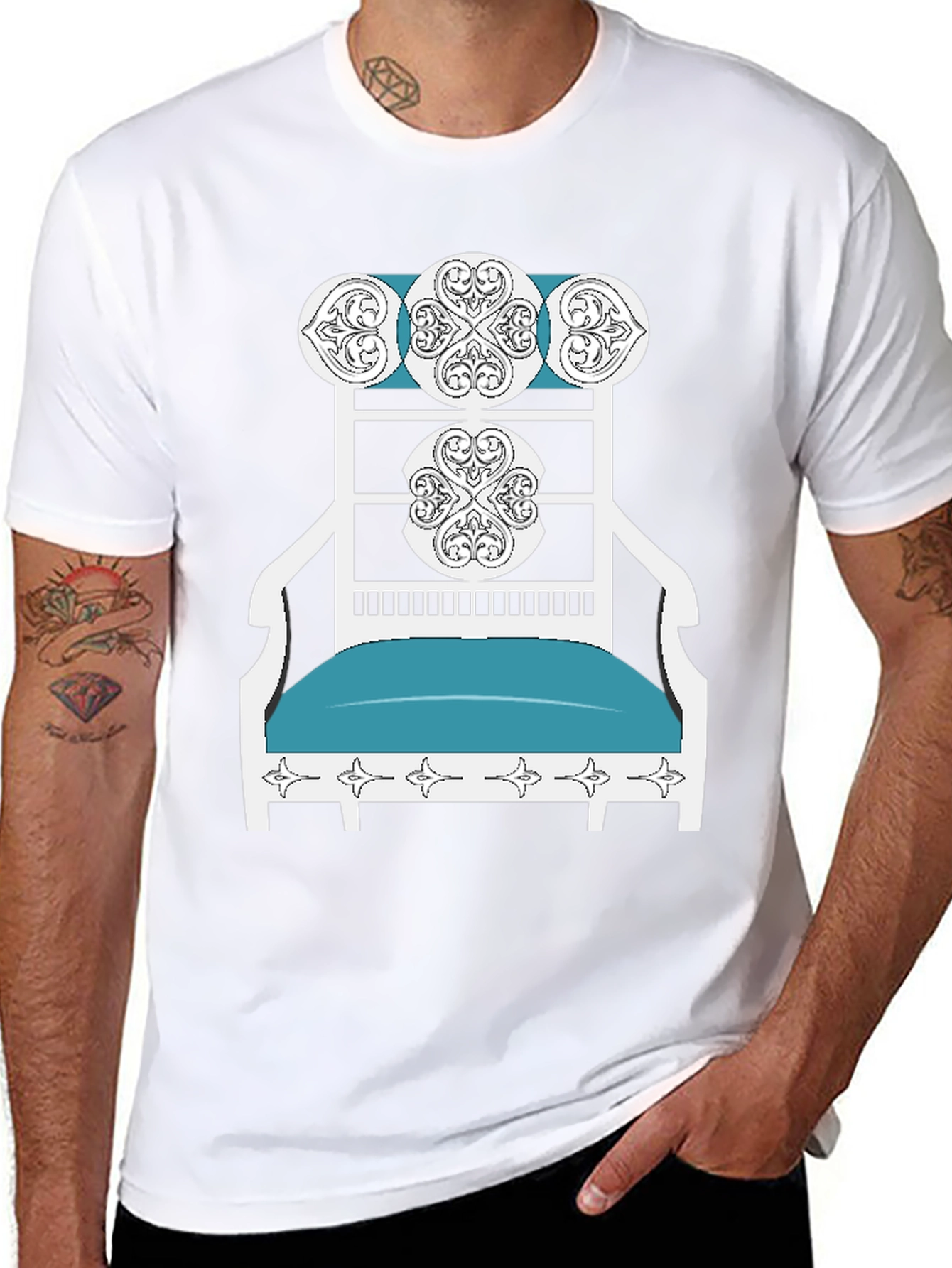 Novelty T-Shirt: Ornate Chair Design