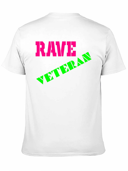 Rave Veteran Graphic T-Shirt - Retro Neon Design
