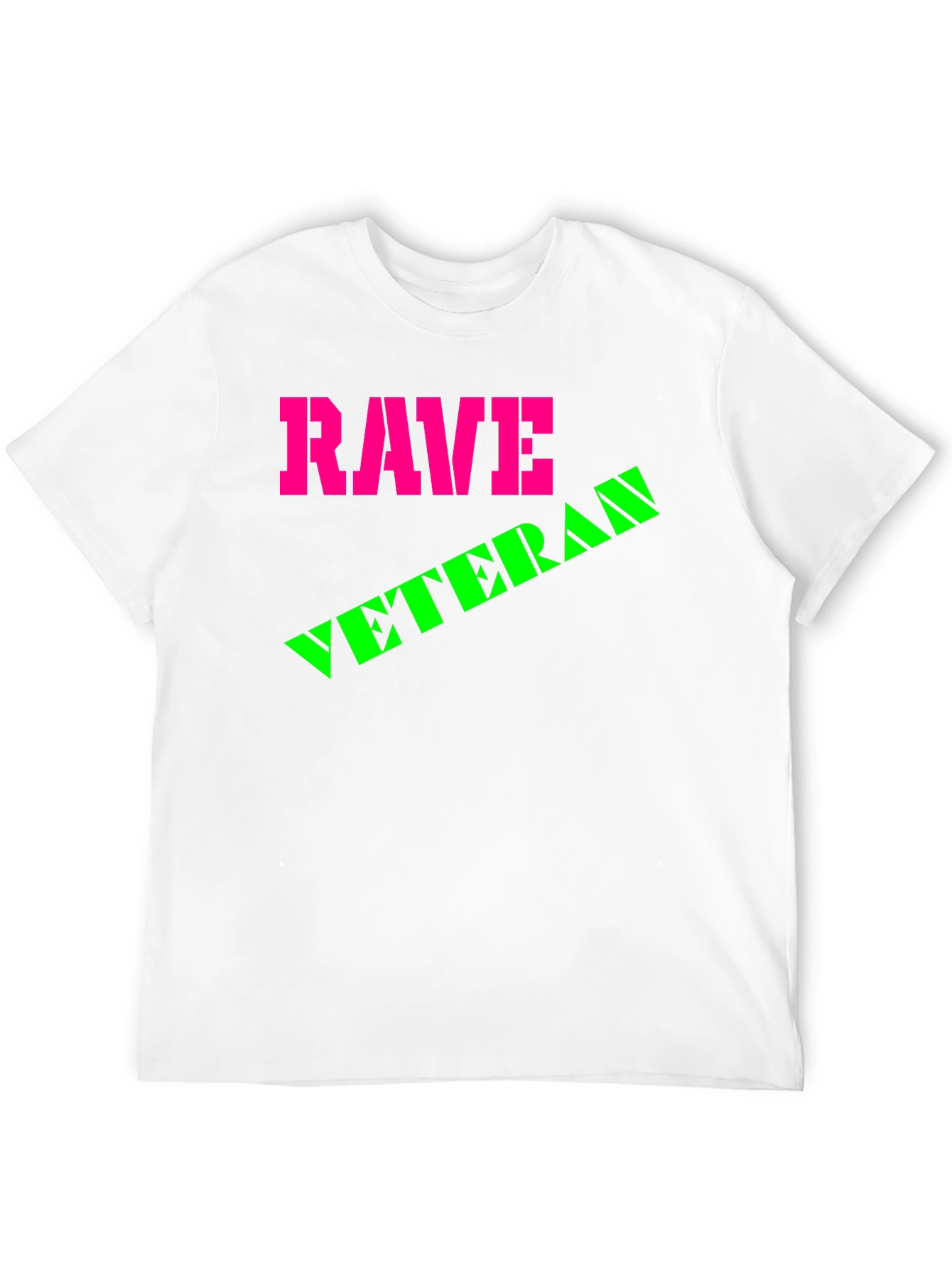 Rave Veteran Graphic T-Shirt - Retro Neon Design