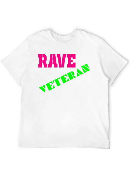 Rave Veteran Graphic T-Shirt - Retro Neon Design