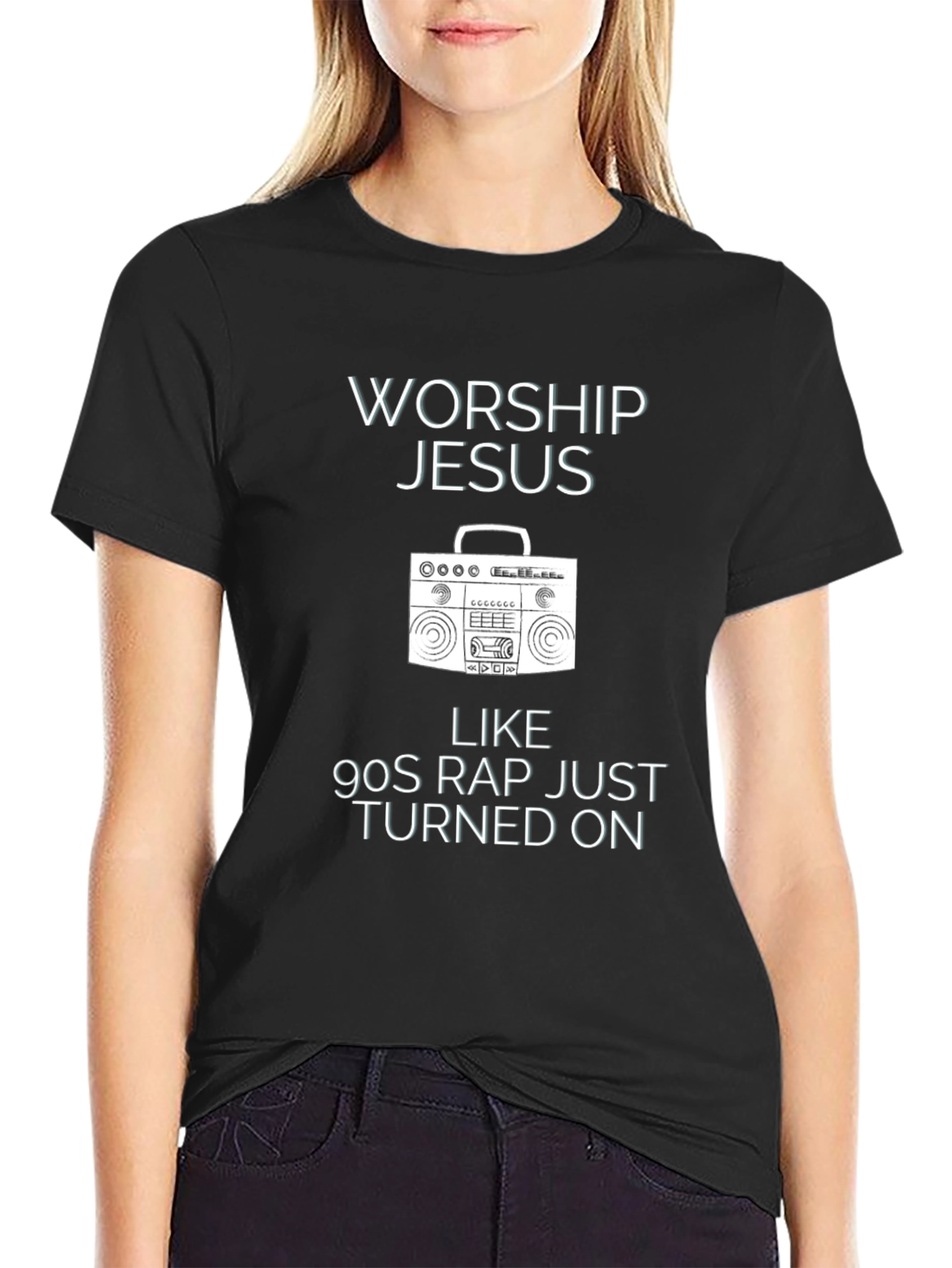 Worship Jesus 90s Rap T-Shirt
