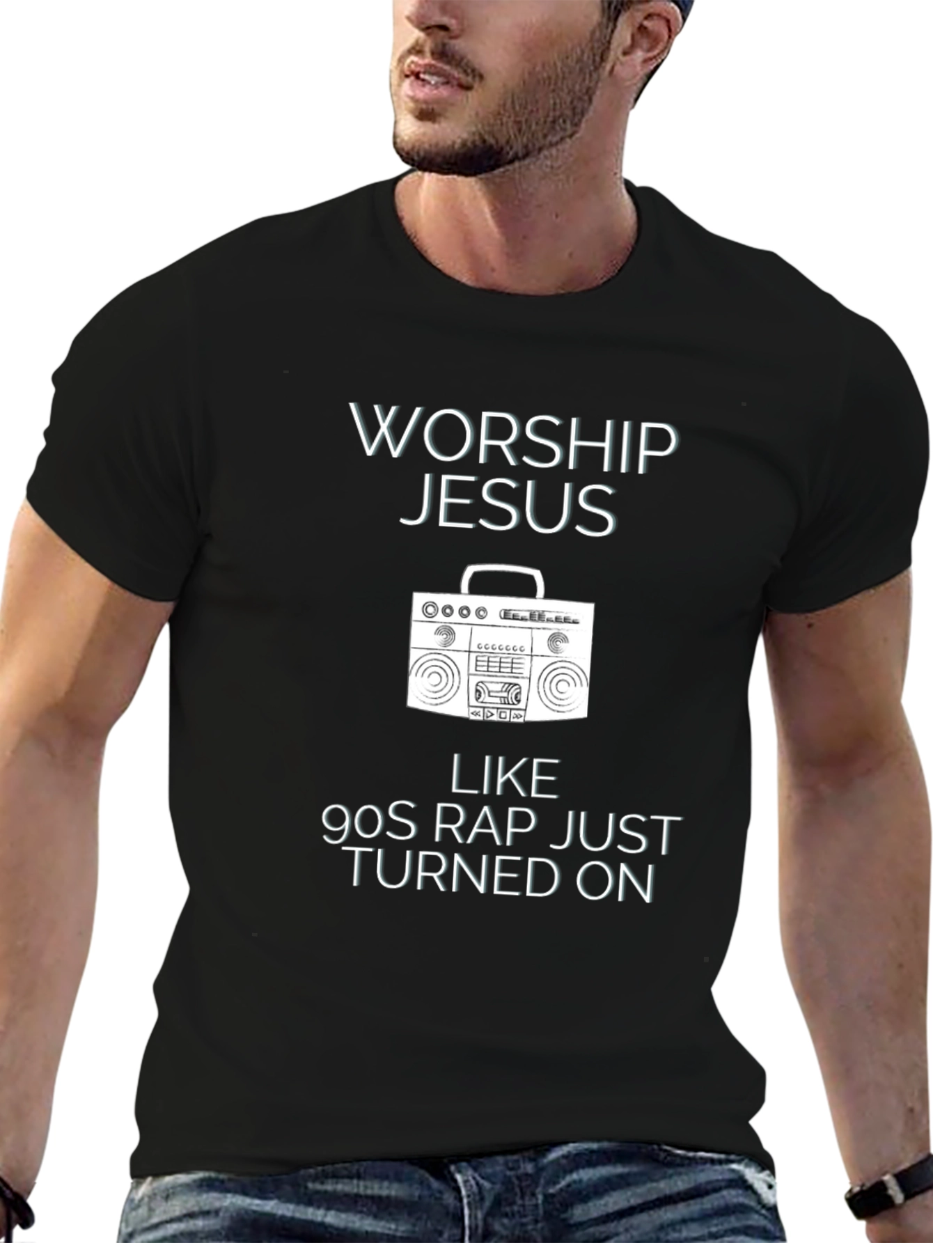 Worship Jesus 90s Rap T-Shirt