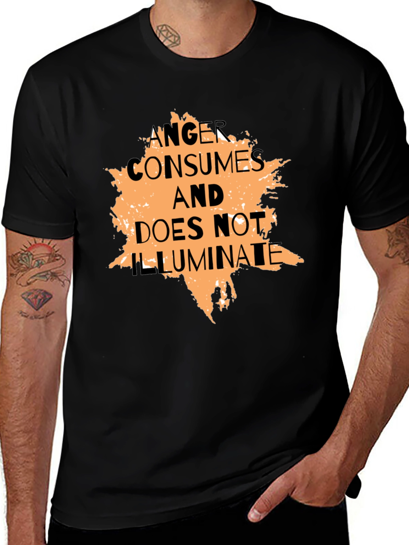 Anger Consumes Graphic Tee - Black