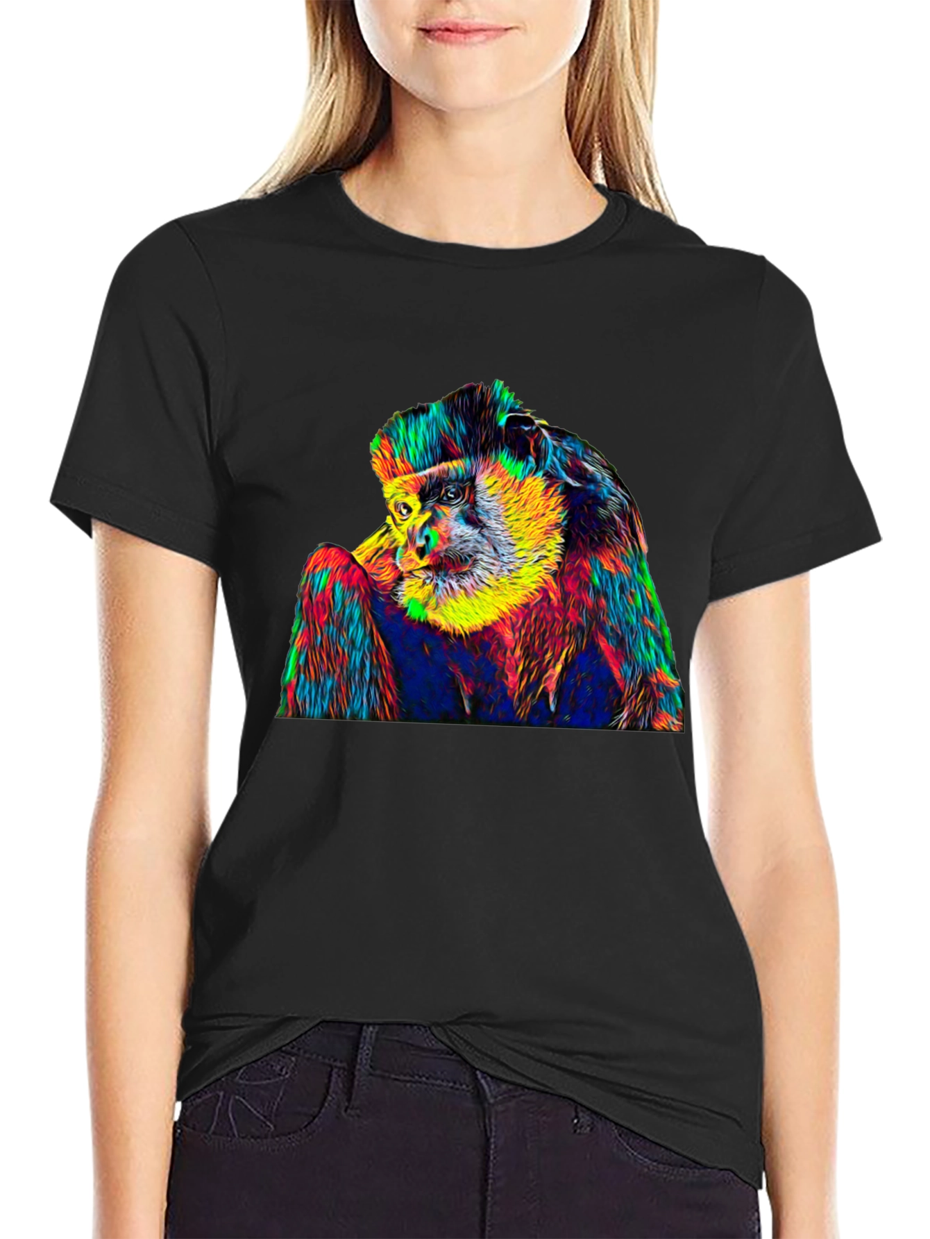 Psychedelic Monkey Graphic T-Shirt