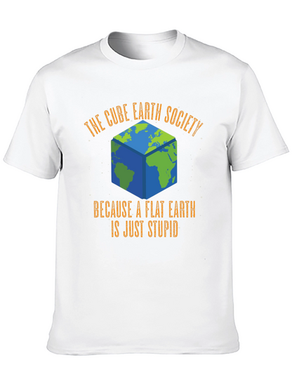 Cube Earth Society Funny Graphic T-Shirt