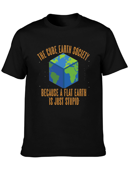 Cube Earth Society Funny Graphic T-Shirt